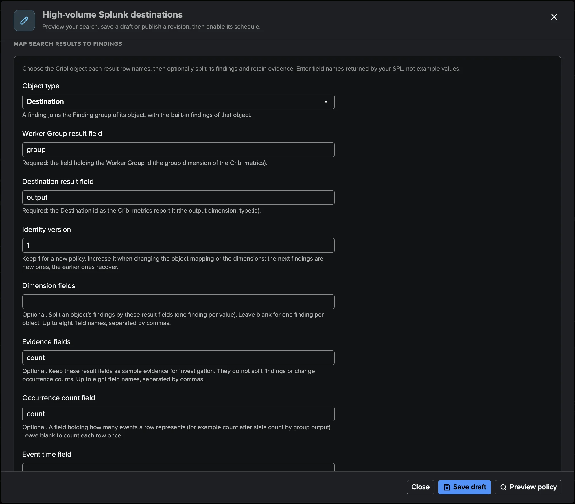 Custom policies